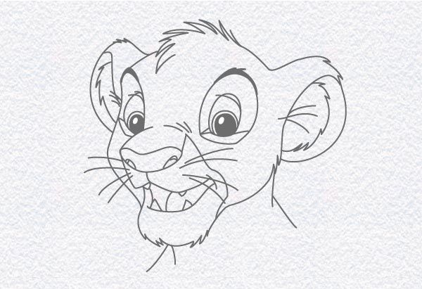 600x411 How To Draw The Lion King - Simba Lion King Drawing