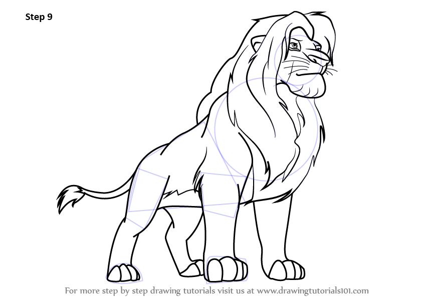 842x596 Learn How To Draw Simba From The Lion King - Simba Lion King Drawing