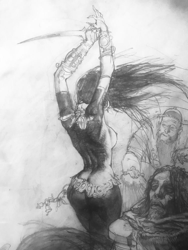 750x1000 Solome - Simon Bisley Drawing