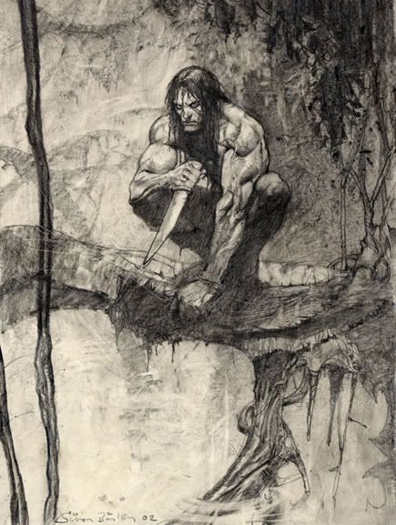 435x577 Tarzan - Simon Bisley Drawing