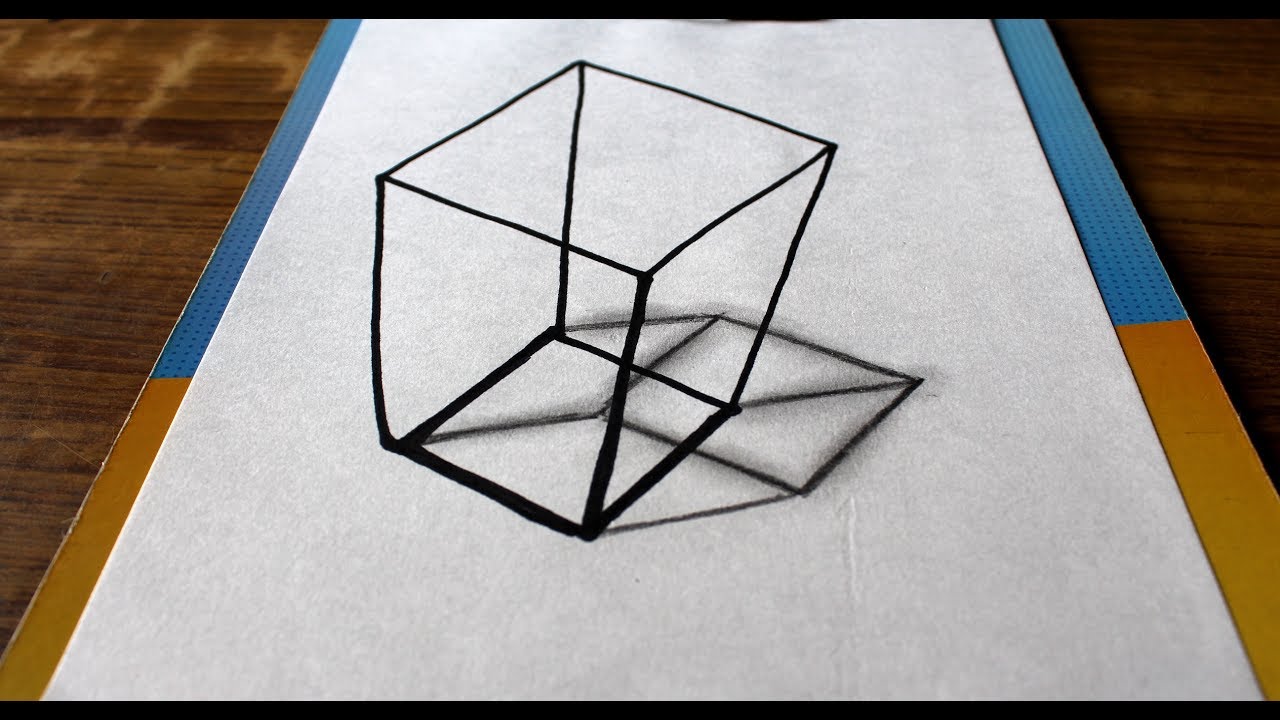 1280x720 Drawing A Simple Cube - Simple 3d Drawing