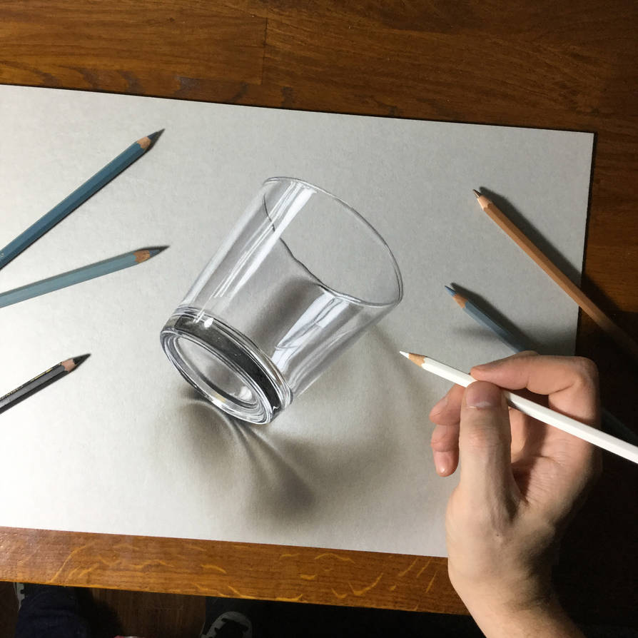 894x894 Drawing Of A Simple Glass - Simple 3d Drawing