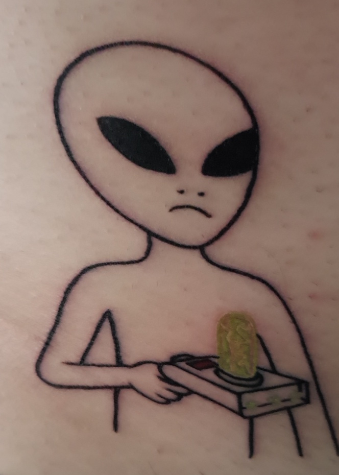 664x930 First Tat - Simple Alien Drawing
