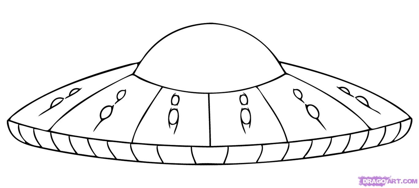 1368x613 how to draw a ufo, step - Simple Alien Drawing