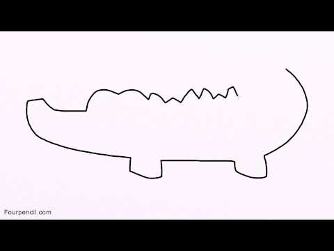 480x360 how to draw alligator easy drawing for kids step - Simple Alligator Drawing
