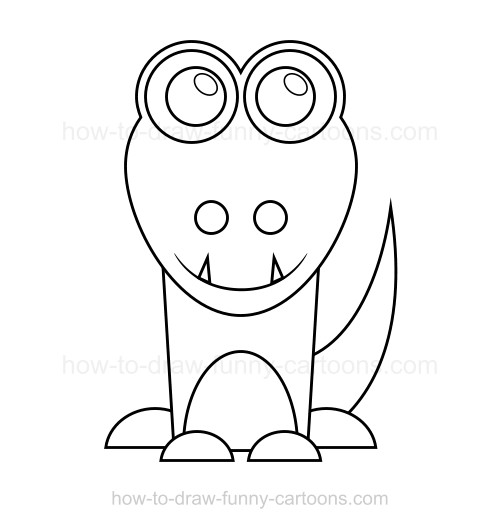 500x529 how to draw an alligator - Simple Alligator Drawing