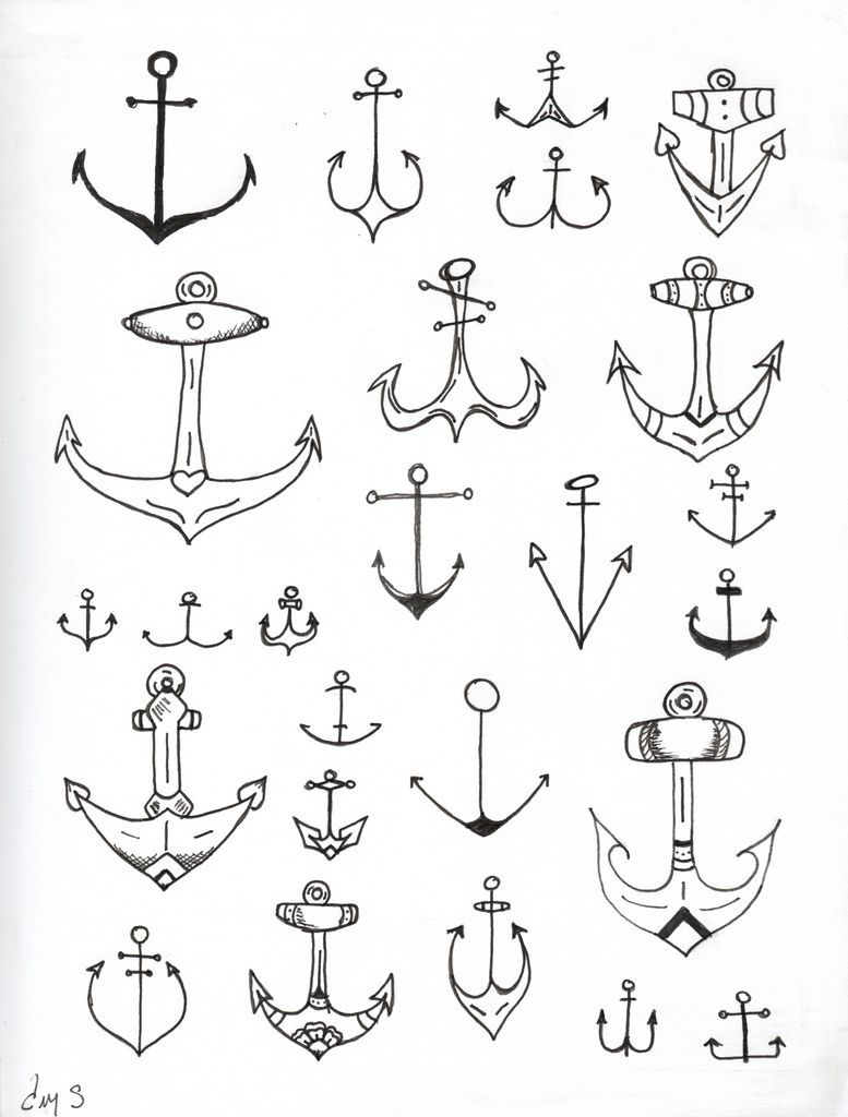 777x1024 Drawing Simple Anchor Tattoo Designs Plus On Amazing Neck Anchor - Simple Anchor Drawing