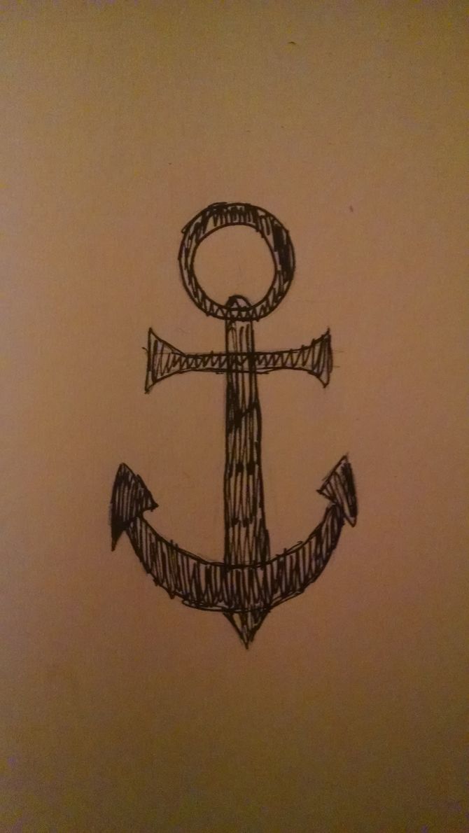 670x1190 How To Draw A Simple Anchor With How To Draw An Anchor Steps - Simple Anchor Drawing