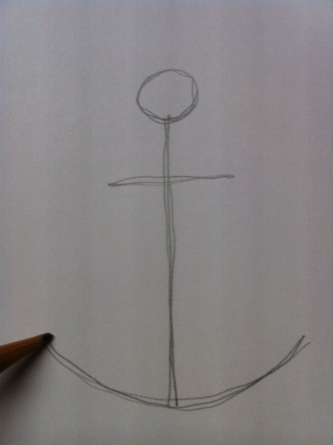 478x640 How To Draw An Anchor Feltmagnet - Simple Anchor Drawing