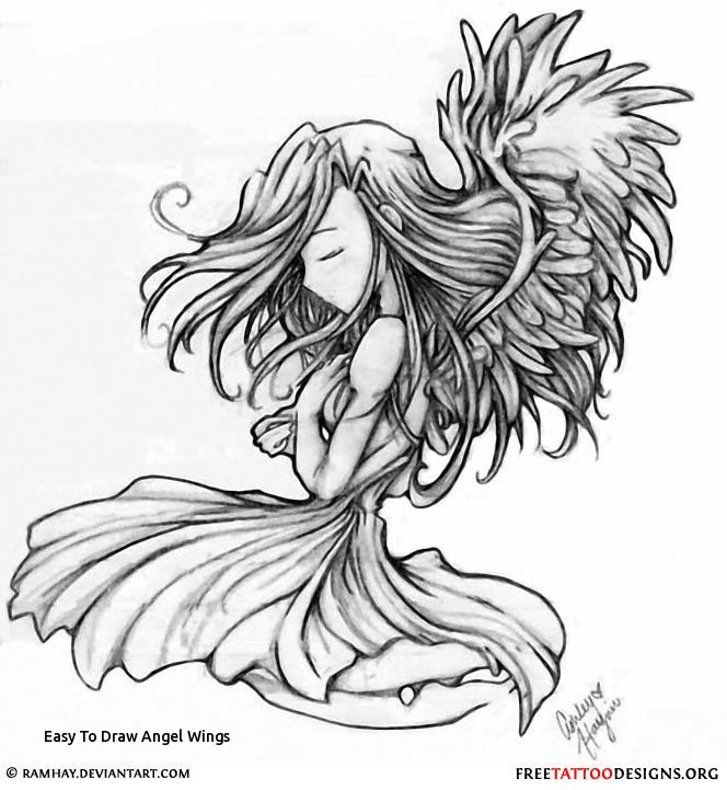 664x721 simple angel drawings easy to draw angel wings the best simple - Simple Angel Wings Drawing