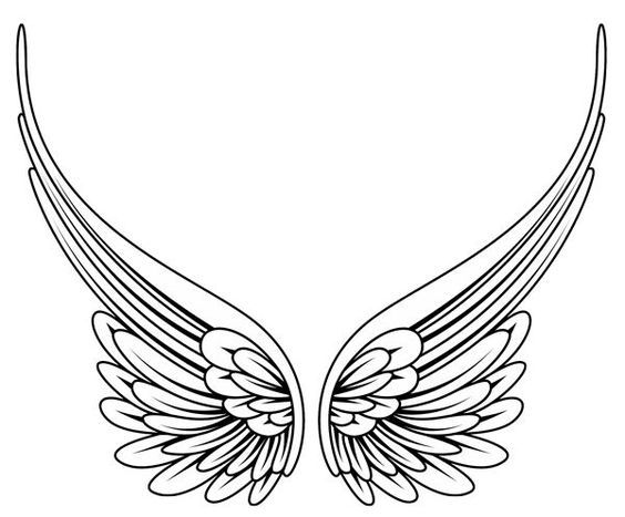 564x467 Simple Angel Wings Tattoo - Simple Angel Wings Drawing