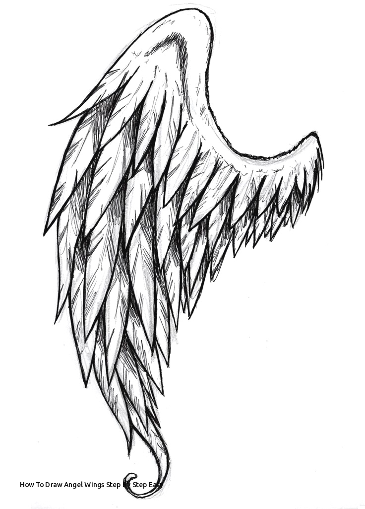 736x1025 Simple Angels To Draw - Simple Angel Wings Drawing