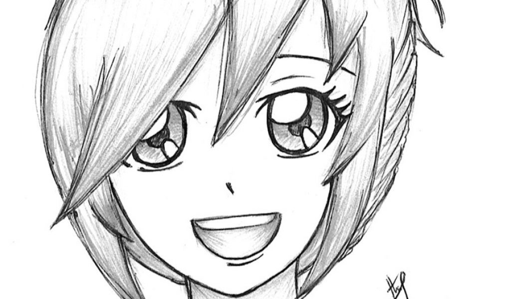 Pencil Drawing Of Cute Anime Girls : Cute Anime Girl Drawing at
