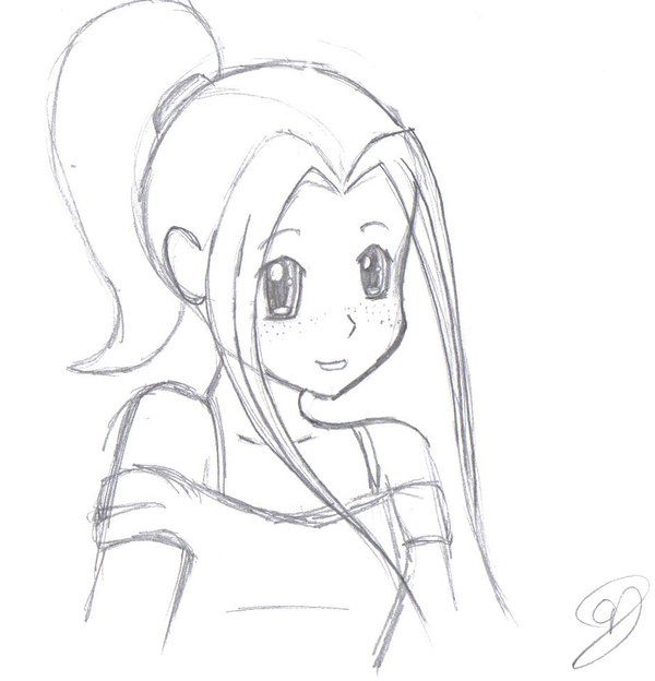Simple Anime Girl Drawing At Paintingvalleycom Explore