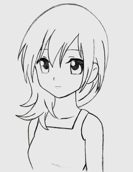 450x584 Bildergebnis Cute Anime Girl Easy To Draw Art - Simple Anime Girl Drawing