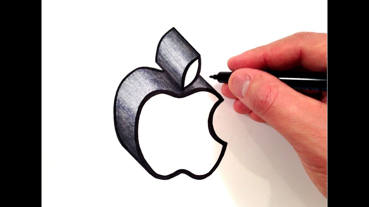1280x720 How To Draw The Apple Logo - Simple Apple Drawing