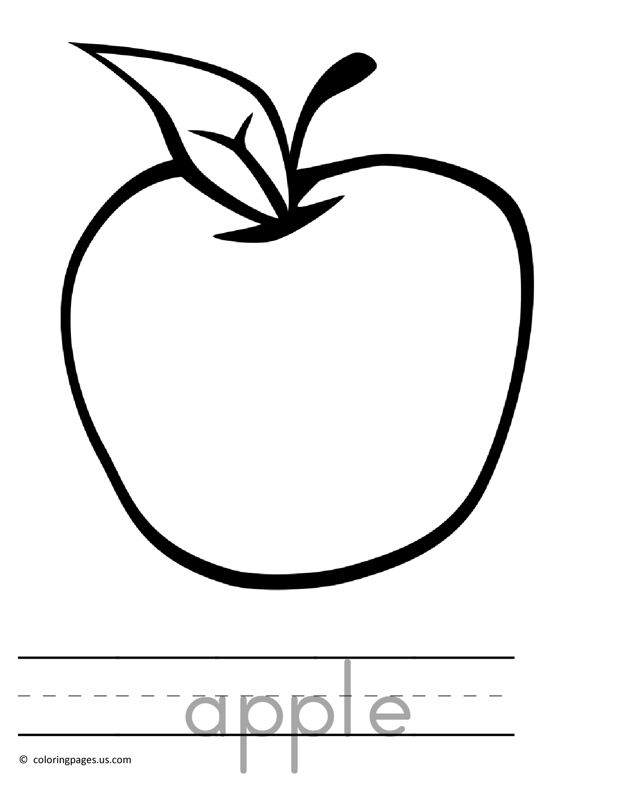 1275x1650 Apple Drawing Simple For Free Download - Simple Apple Drawing