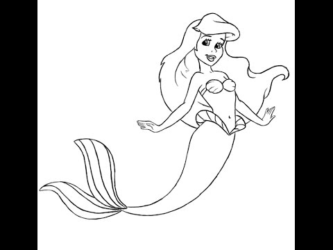 480x360 how to draw ariel in a easy way - Simple Ariel Drawing