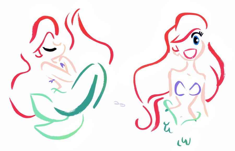 900x579 Simple Disney Princess Drawings Best Cars - Simple Ariel Drawing