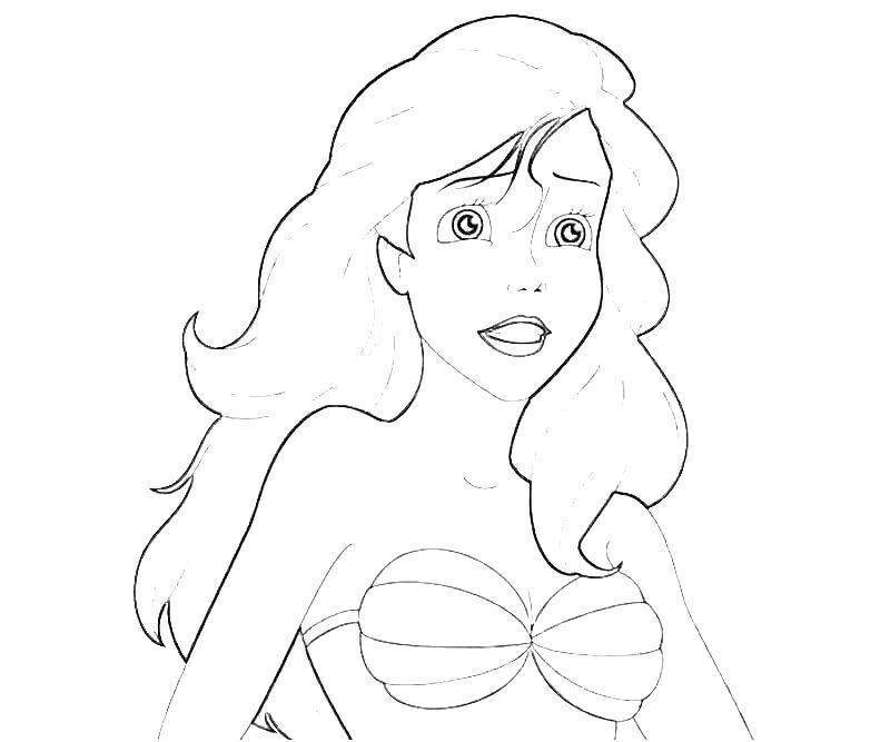 800x667 ariel coloring pages - Simple Ariel Drawing