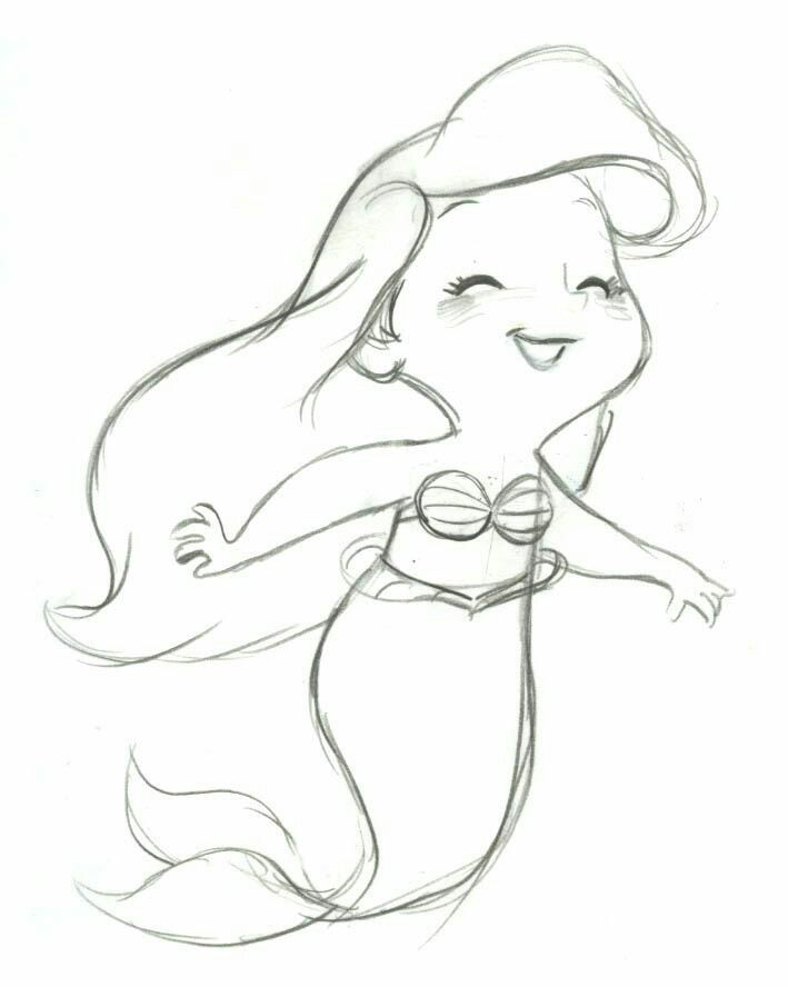 La Sirenita Disney Easy Drawings Dibujos Faciles Dessins Faciles ...