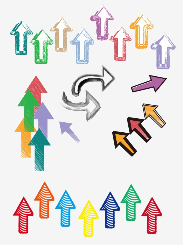 640x857 Colorful Simple Arrow Collection For Commercial Elements Material - Simple Arrow Drawing