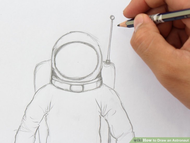728x546 how to draw an astronaut - Simple Astronaut Drawing
