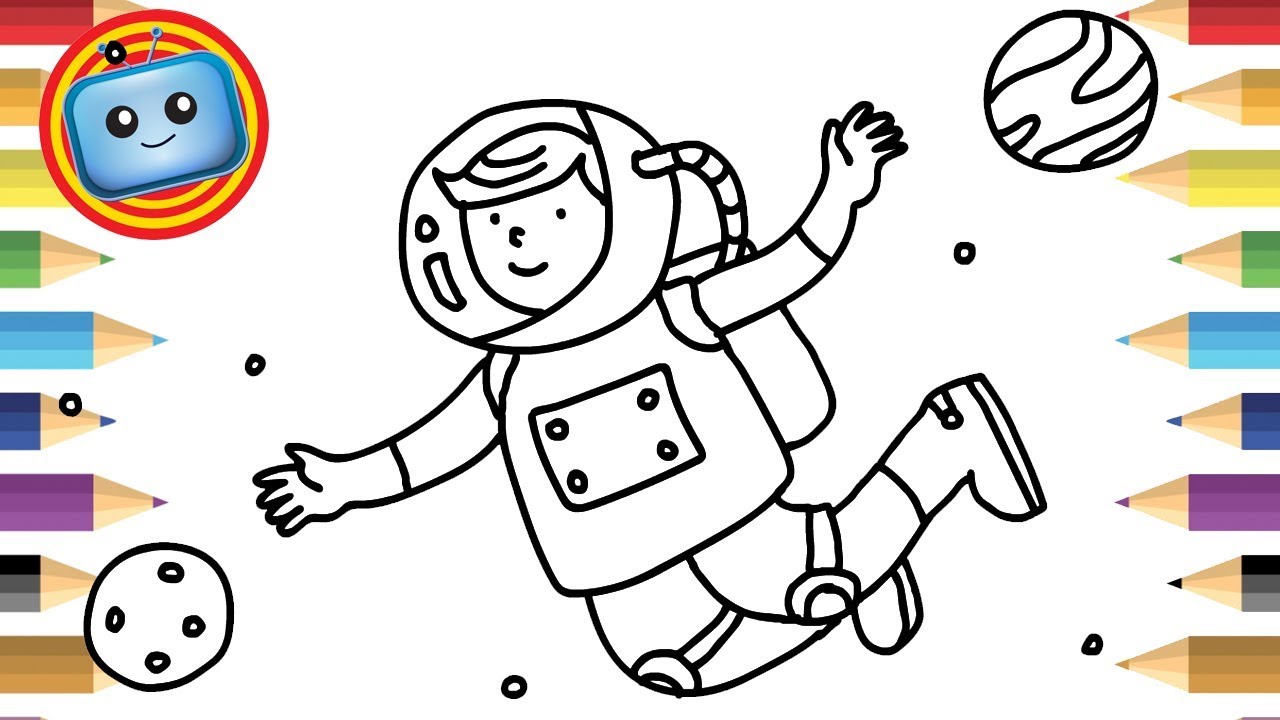 1280x720 how to draw an astronaut colouring book simple drawing game - Simple Astronaut Drawing