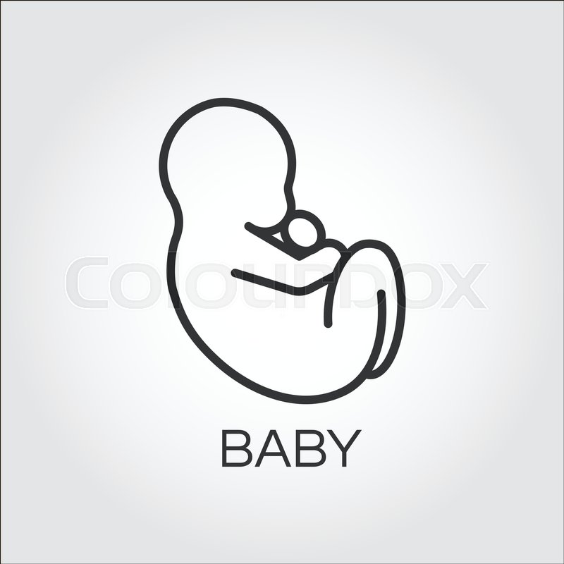 800x800 Baby Icon Drawn In Outline Style Stock Vector Colourbox - Simple Baby Drawing