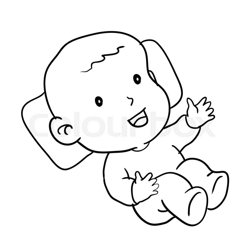 800x800 Hand Drawing Of Loughing Baby Stock Vector Colourbox - Simple Baby Face Drawing