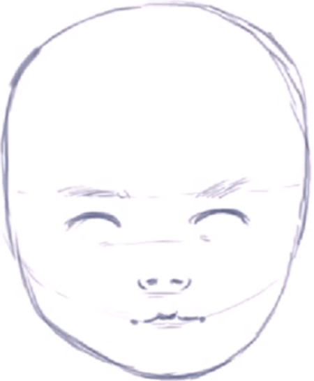 450x546 How To Draw A Baby's Face Head With Step - Simple Baby Face Drawing