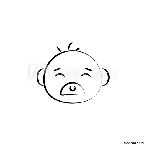 500x500 bear baby face art concept line icon simple element illustration - Simple Baby Face Drawing