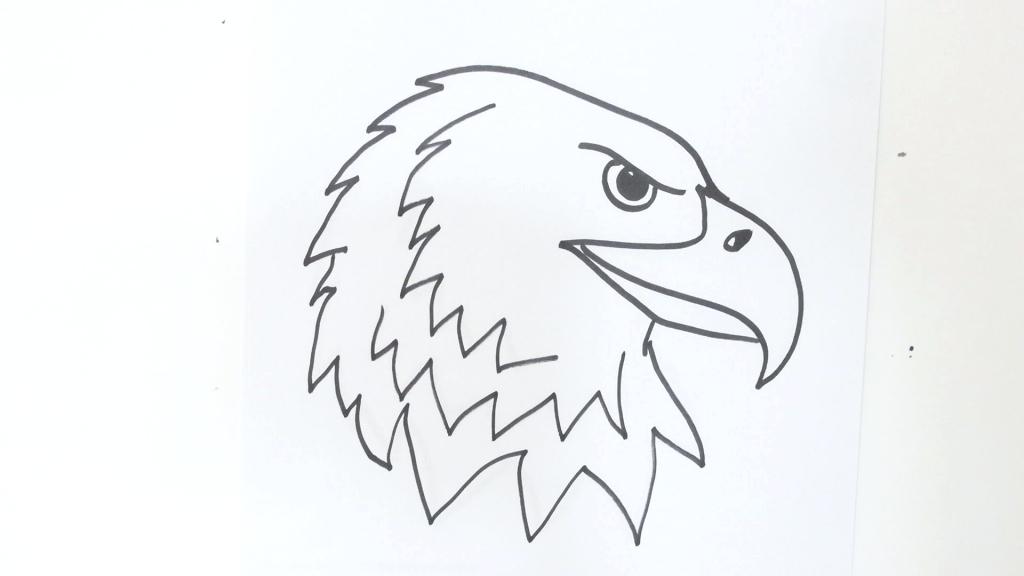 1024x576 Eagle Drawing Simple For Free Download - Simple Bald Eagle Drawing