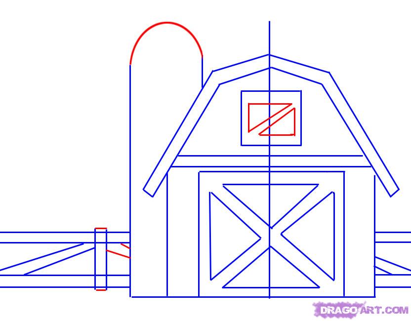 Simple Barn Drawing at PaintingValley.com | Explore collection of ...