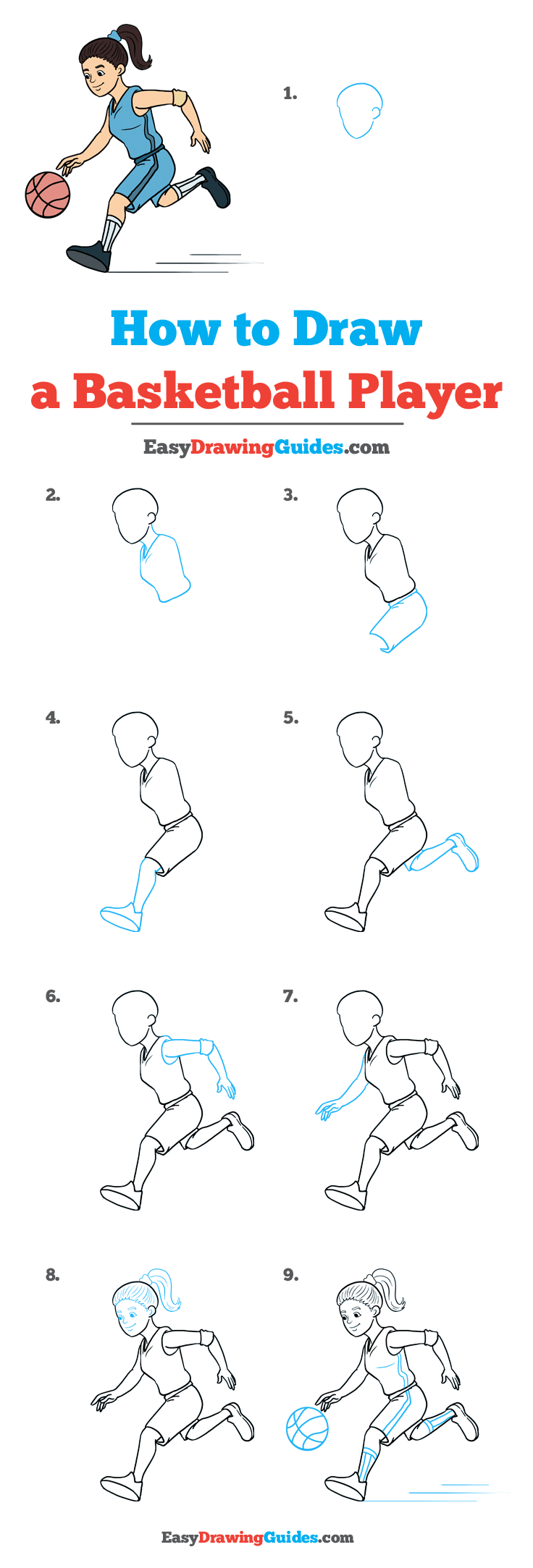 736x2167 how to draw basketball player simple basketball skills - Simple Basketball Drawing