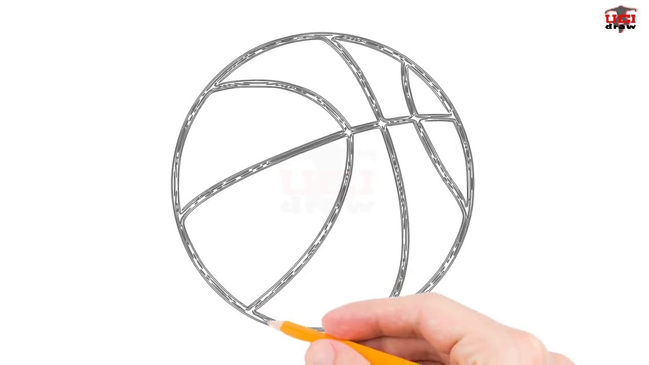 1280x720 How To Draw A Basketball Step - Simple Basketball Drawing