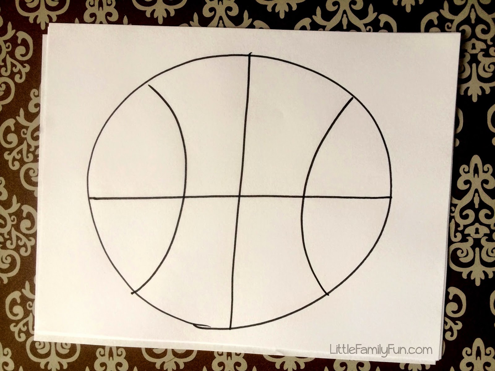 1600x1200 Little Family Fun Basketball Craft For Kids - Simple Basketball Drawing