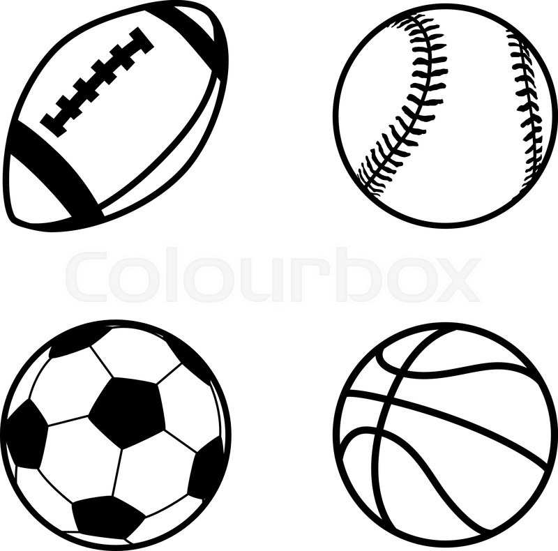 800x790 Set Of Four Simple Black Icons Of Stock Vector Colourbox - Simple Basketball Drawing