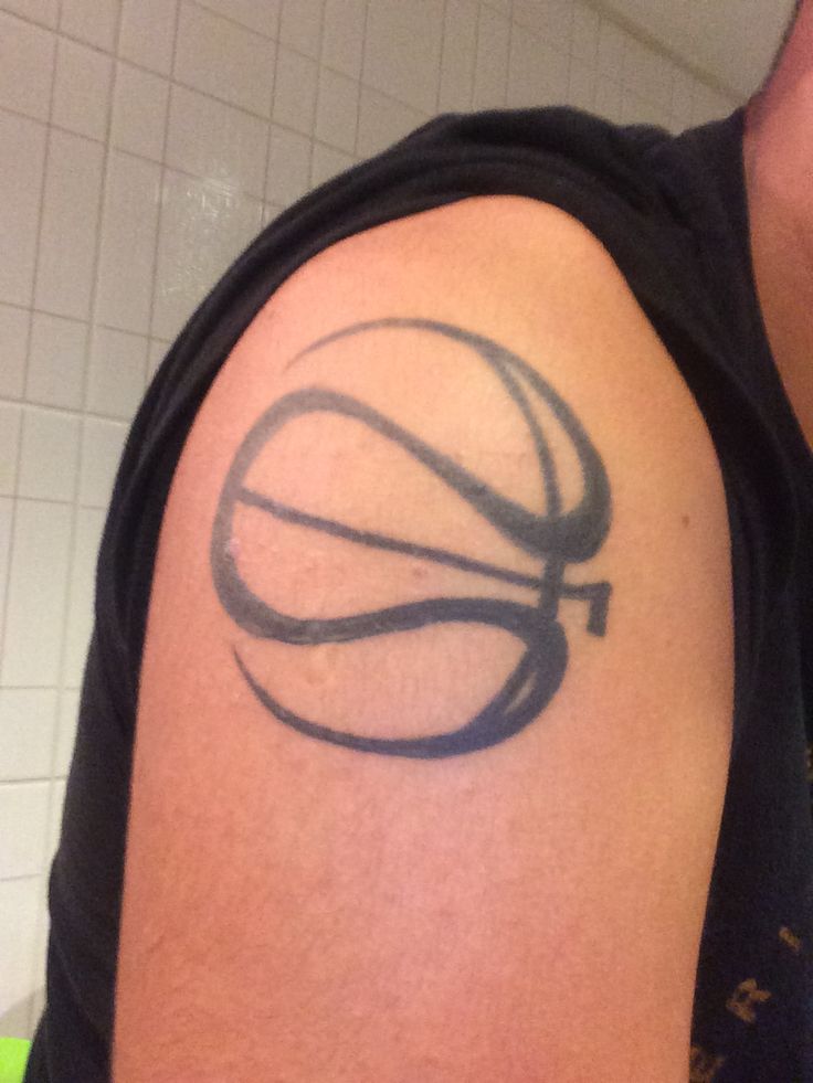 736x981 Simple Basketball Tattoo Design Image - Simple Basketball Drawing
