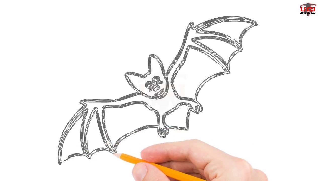 1280x720 how to draw a bat step - Simple Bat Drawing