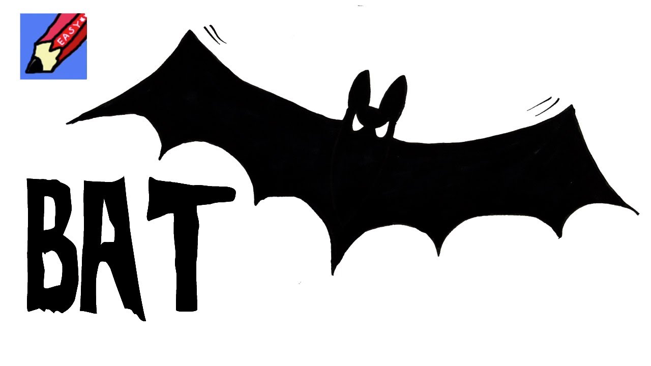 1280x720 how to draw a bat for halloween real easy - Simple Bat Drawing