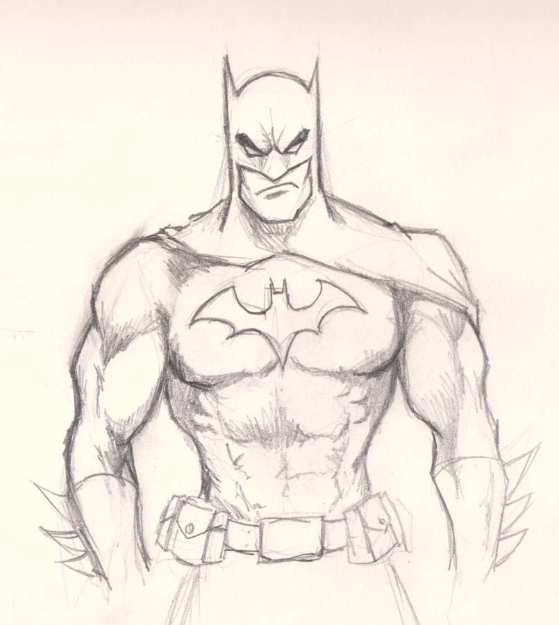 805x900 Easy Pencil Drawings For Beginners - Simple Batman Drawing