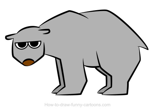 500x360 Polar Bear Drawings - Simple Bear Drawing