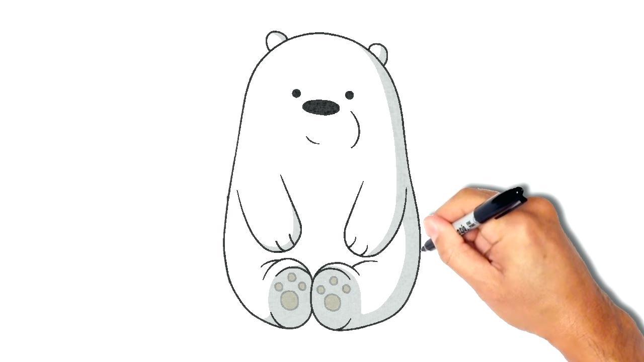 1280x720 Easy Steps To Draw A Polar Bear - Simple Bear Drawing