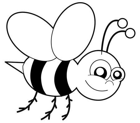 450x397 How To Draw Cartoon Bumblebees Or Bees With Easy Step - Simple Bee Drawing
