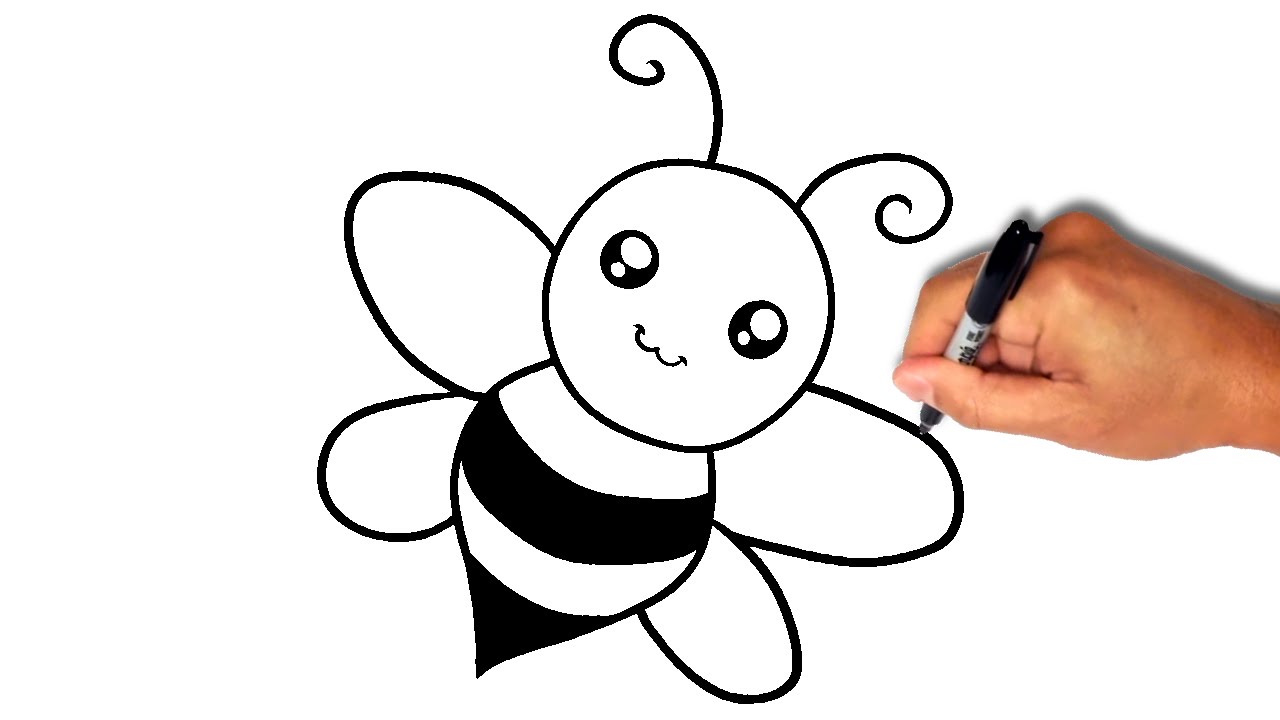 1280x720 How To Draw A Bee - Simple Bee Drawing
