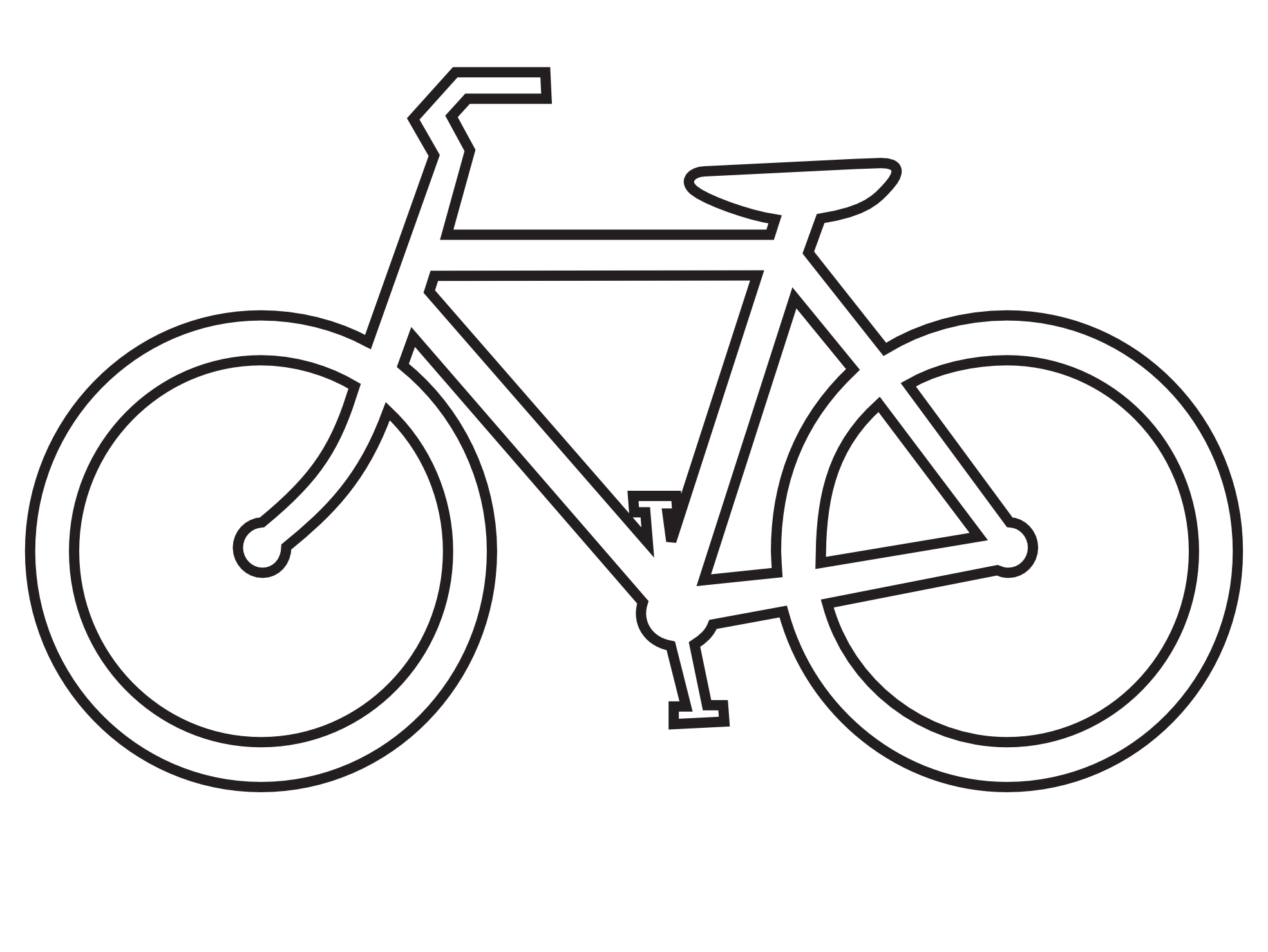1969x1478 Drawing Bicycle Free Download On Unixtitan - Simple Bike Drawing