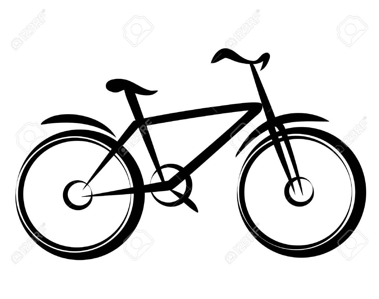 1300x1027 easy drawing bike rasterweb bikes - Simple Bike Drawing