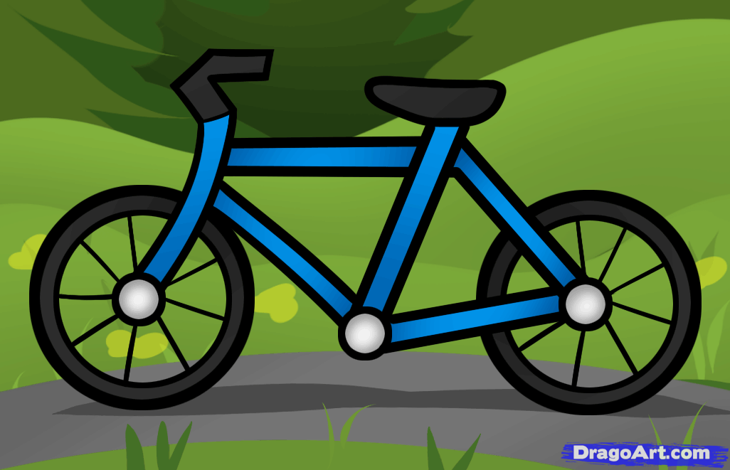 1026x661 How To Draw A Bike For Kids, Step - Simple Bike Drawing