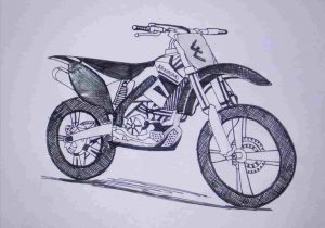 300x210 dirt bike drawing draw bikes pencil rhdrawingforkidscom - Simple Bike Drawing